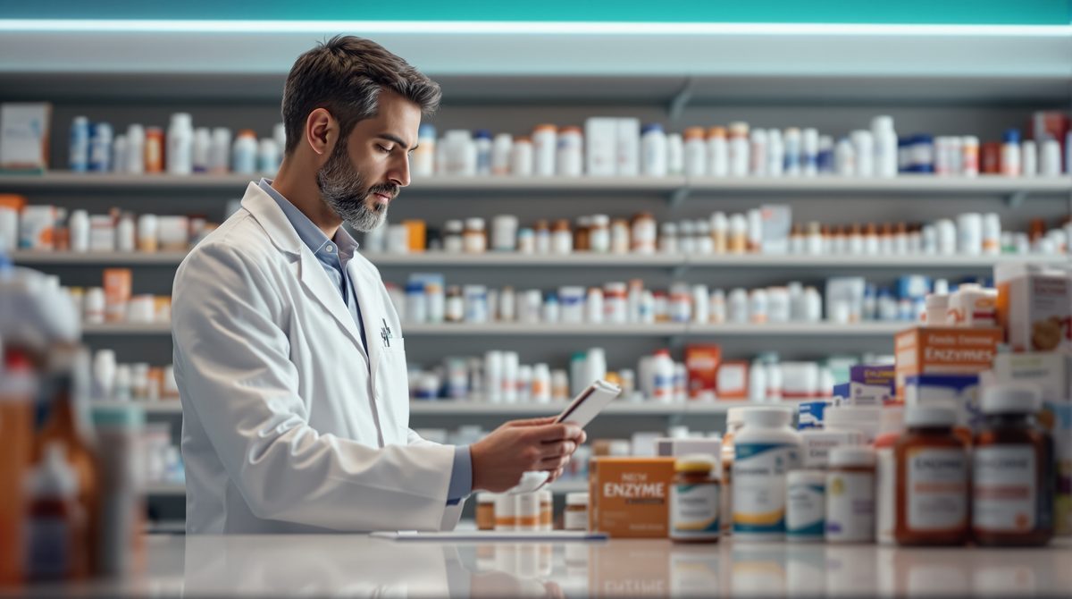 Apothekerin berät Kundin zu Enzympräparaten als Wobenzym-Alternative